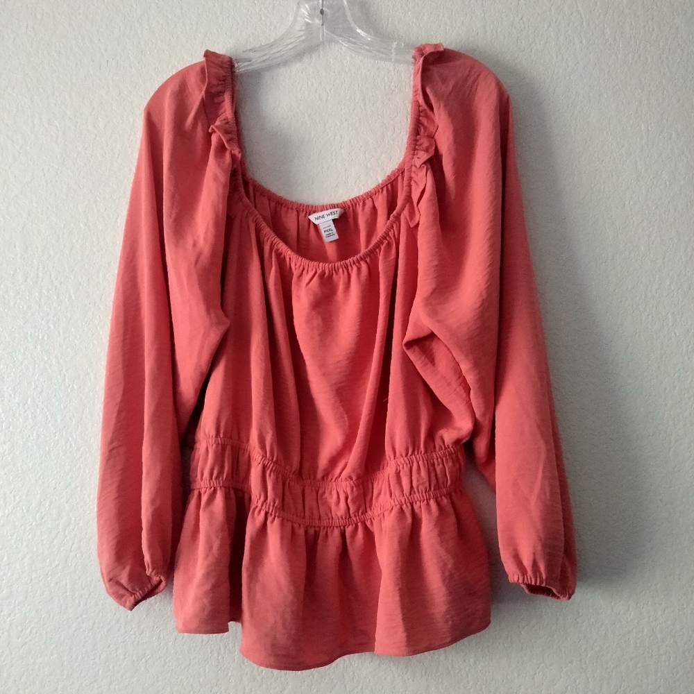 Nine West Blouse Size XXL  Orange Casual lightweight